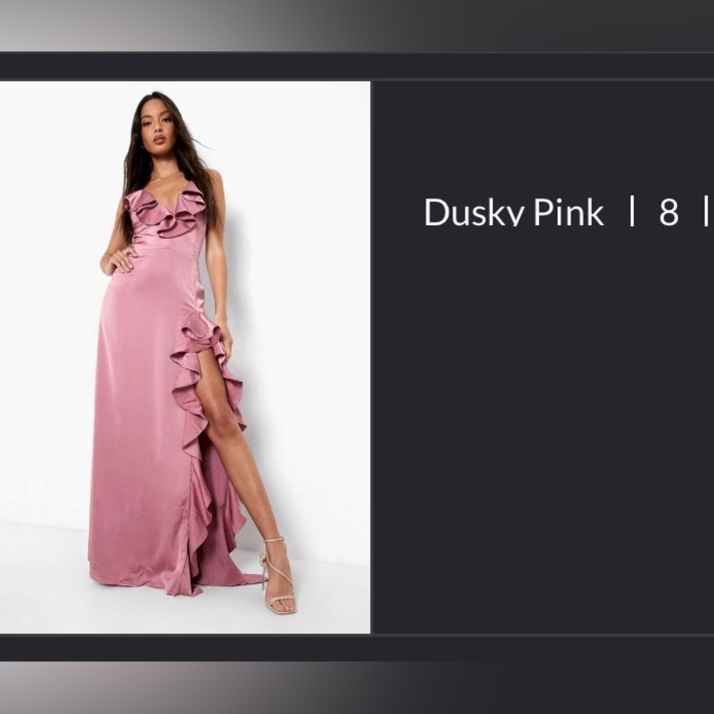 Dusty pink brand new long dress satin